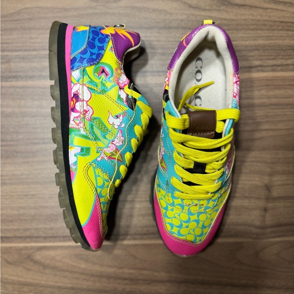Coach Yellow and Pink Vibrant Sneakers

worn it a couple of times - Picture 1 of 5